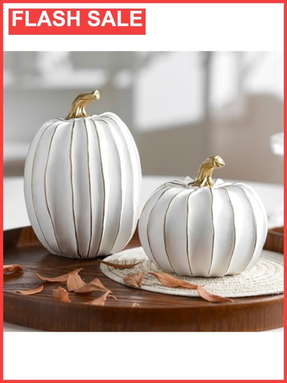 Resin Pumpkin Figurine Set Fall Thanksgiving Decor
